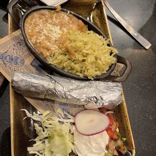 Rice, beans, tortillas