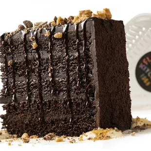 a slice of chocolate cake