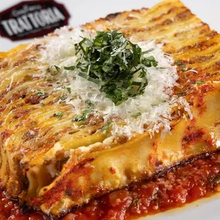 Lasagna at Guy Fieri&apos;s Trattoria in Eldorado Gaming Scioto Downs  Casino &amp; Horse Racing in Columbus, OH..