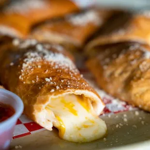 Pizza Bones oozing with cheese