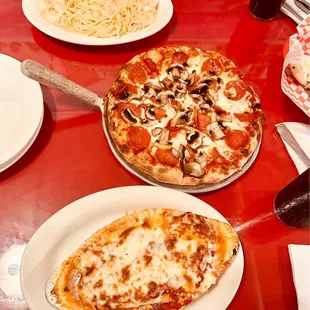 Diablo Shrimp linguine, pizza, and lasagna