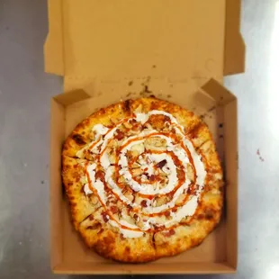 Chicken bacon ranch, with red hot.