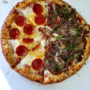 1/2 pepperoni 1/2 special