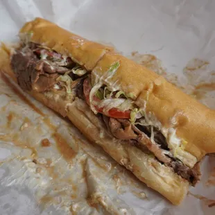 Roasted beef po boy