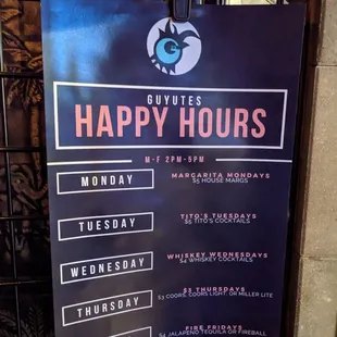 Happy hour specials