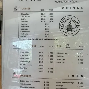 menu