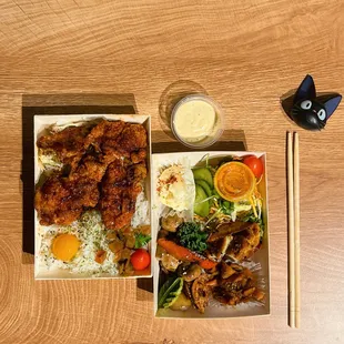 Jidori Chicken Karaage - Spicy, Japanese fried chicken bento box