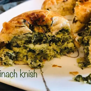 spinach knish on a plate