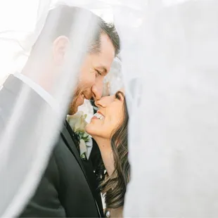 Bride &amp; Groom under Veil