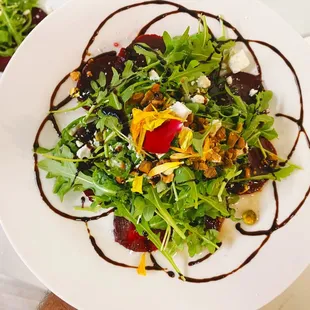 Beet Salad, Dressed Arugula, Balsamic Glaze