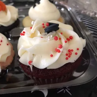 cupcakes with frosting and sprinkles