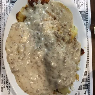 Sausage Gravy over Homefries
