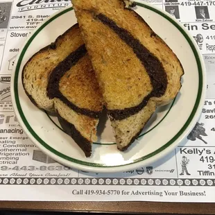 Marbled rye toast