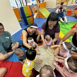 It was music week so we were playing the drums!