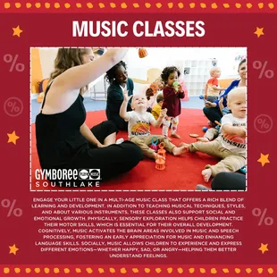 Join a Music Class for rhythmic fun.