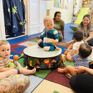 Crawlers enjoy music and socializing while learning early math facts!