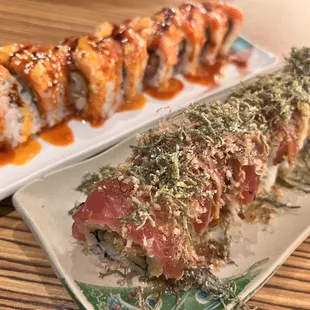 L-R: Ninja Roll &amp; Flaming Ahi Roll
