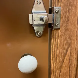 restroom door knobs! Very practical!!
