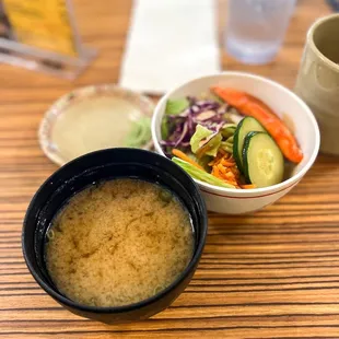 Miso Soup and Salad