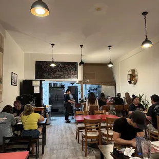 people sitting at tables