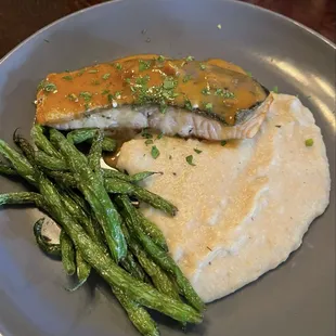 Salmon and creamy polenta