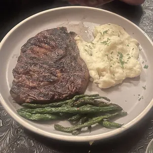 Ribeye Steak with garlic mashed potatoes