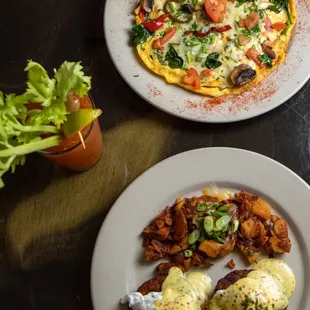 two plates of food on a table