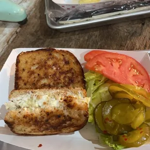 Chicken salad on wheat with deviled eggs!! Amazing!!