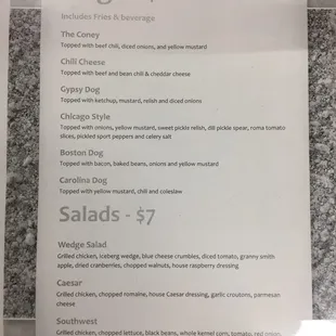 Hot Dogs &amp; Salads