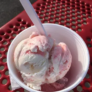 Strawberry cheesecake and strawberry ice cream for dinner!!