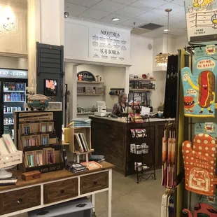 Back of the shop and check out counter