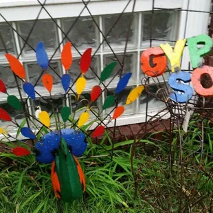 Colorful Mexican garden art...