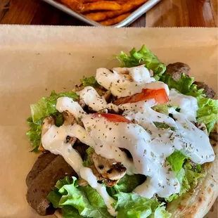Lamb Gyro and French fries