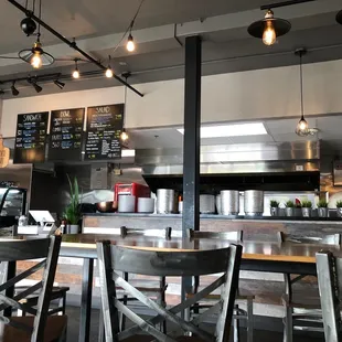 a view of a restaurant kitchen