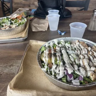 Chicken bowl and water cup