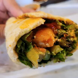 Grilled Shrimp Sandwich: up close