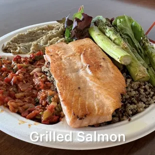 Grilled Salmon Plate; w/ Quinoa ($14.95)