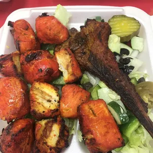 Chicken Tikka &amp; Lamb Chop over Salad