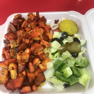 Chicken Gyro over Salad and Rice