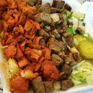 Mix Gyro with rice and salad