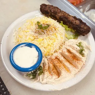 Shish Kafta (ground beef &amp; ground lamb) Lunch Special