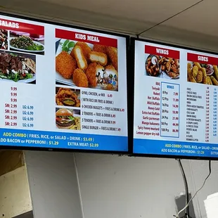 menus and prices