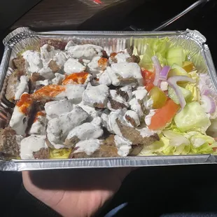 Gyro over Salad with rice