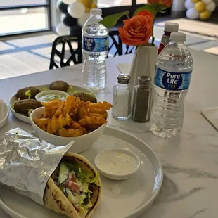 Beef Gyro and Chicken Wrap Gyro