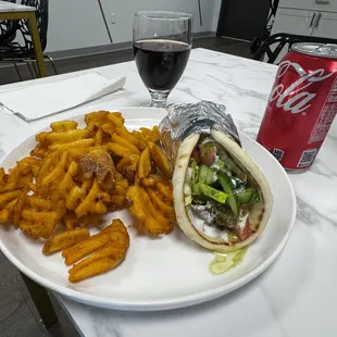Gyro with Waffle Fries