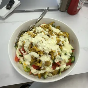 Chicken gyro salad