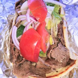 Delicious classic gyro. Look at all that juicy meat!