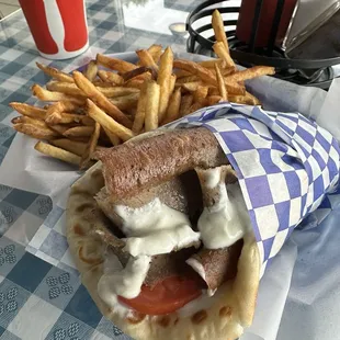 Chicago Style Gyro with fries