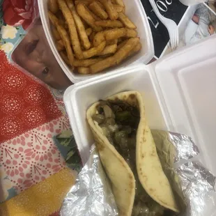 a sandwich and fries