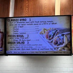 menu and prices